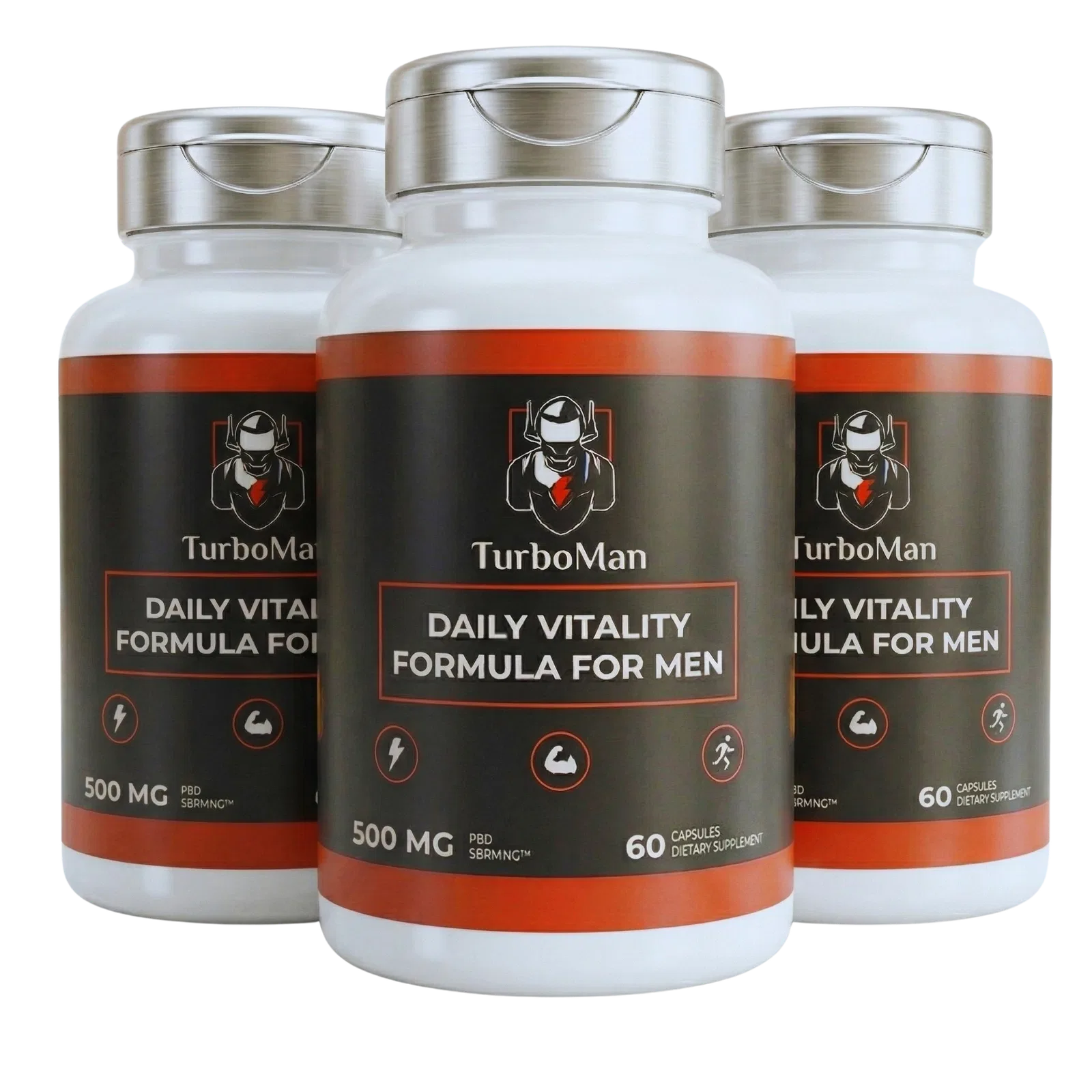 TurboMan daily vitality formula for men, three bottle bundle
